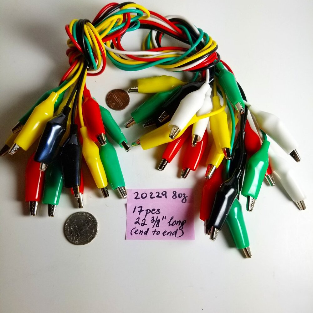 MCIGICM 17 Pcs Test Lead with 1.8 inch Alligator Clips, 24AGW, 22 3/8 inch